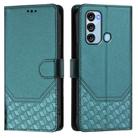 For itel S17 / Vision 3 Honeycomb Embossing RFID Leather Phone Case(Peacock Green) - 2