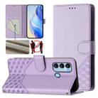 For itel S17 / Vision 3 Honeycomb Embossing RFID Leather Phone Case(Light Purple) - 1