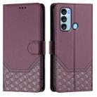 For itel S17 / Vision 3 Honeycomb Embossing RFID Leather Phone Case(Violet) - 2