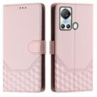 For itel S18 Honeycomb Embossing RFID Leather Phone Case(Pink) - 2