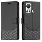 For itel S18 Honeycomb Embossing RFID Leather Phone Case(Black) - 2