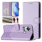 For itel S18 Honeycomb Embossing RFID Leather Phone Case(Light Purple) - 1