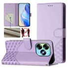 For itel S23+ Honeycomb Embossing RFID Leather Phone Case(Light Purple) - 1