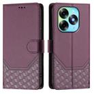 For itel S23+ Honeycomb Embossing RFID Leather Phone Case(Violet) - 2