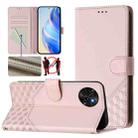 For itel S23 S665L Honeycomb Embossing RFID Leather Phone Case(Pink) - 1