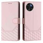 For itel S23 S665L Honeycomb Embossing RFID Leather Phone Case(Pink) - 2