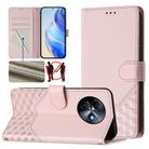 For itel S24 Honeycomb Embossing RFID Leather Phone Case(Pink) - 1