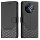 For itel S24 Honeycomb Embossing RFID Leather Phone Case(Black) - 2