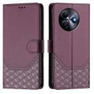 For itel S24 Honeycomb Embossing RFID Leather Phone Case(Violet) - 2