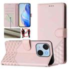 For itel A50C Honeycomb Embossing RFID Leather Phone Case(Pink) - 1