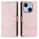 For itel A50C Honeycomb Embossing RFID Leather Phone Case(Pink) - 2