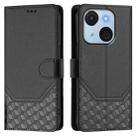 For itel A50C Honeycomb Embossing RFID Leather Phone Case(Black) - 2