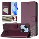 For itel A50C Honeycomb Embossing RFID Leather Phone Case(Violet) - 1