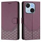 For itel A50C Honeycomb Embossing RFID Leather Phone Case(Violet) - 2