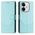 For itel A80 4G Honeycomb Embossing RFID Leather Phone Case(Mint Green) - 2