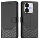 For itel A80 4G Honeycomb Embossing RFID Leather Phone Case(Black) - 2