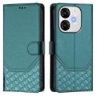 For itel A80 4G Honeycomb Embossing RFID Leather Phone Case(Peacock Green) - 2