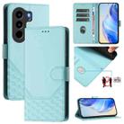 For itel Power 70 Honeycomb Embossing RFID Leather Phone Case(Mint Green) - 1