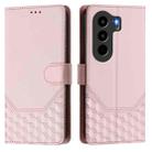 For itel Power 70 Honeycomb Embossing RFID Leather Phone Case(Pink) - 2