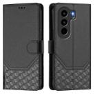 For itel Power 70 Honeycomb Embossing RFID Leather Phone Case(Black) - 2