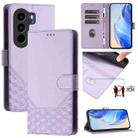 For itel Power 70 Honeycomb Embossing RFID Leather Phone Case(Light Purple) - 1