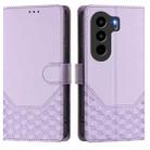 For itel Power 70 Honeycomb Embossing RFID Leather Phone Case(Light Purple) - 2