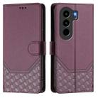 For itel Power 70 Honeycomb Embossing RFID Leather Phone Case(Violet) - 2
