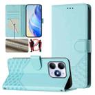 For itel A90 4G Honeycomb Embossing RFID Leather Phone Case(Mint Green) - 1