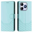 For itel A90 4G Honeycomb Embossing RFID Leather Phone Case(Mint Green) - 2