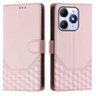 For itel A90 4G Honeycomb Embossing RFID Leather Phone Case(Pink) - 2