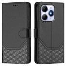 For itel A90 4G Honeycomb Embossing RFID Leather Phone Case(Black) - 2