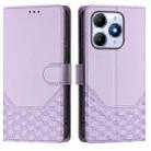 For itel A90 4G Honeycomb Embossing RFID Leather Phone Case(Light Purple) - 2