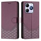For itel A90 4G Honeycomb Embossing RFID Leather Phone Case(Violet) - 2
