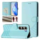 For itel A95 5G Honeycomb Embossing RFID Leather Phone Case(Mint Green) - 1