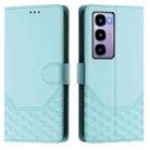 For itel City 100 Honeycomb Embossing RFID Leather Phone Case(Mint Green) - 2