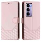 For itel City 100 Honeycomb Embossing RFID Leather Phone Case(Pink) - 2