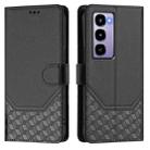 For itel City 100 Honeycomb Embossing RFID Leather Phone Case(Black) - 2