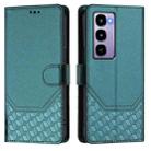 For itel City 100 Honeycomb Embossing RFID Leather Phone Case(Peacock Green) - 2