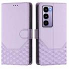 For itel City 100 Honeycomb Embossing RFID Leather Phone Case(Light Purple) - 2
