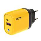 120W USB Fast Charger, Plug:EU Plug(Yellow) - 1