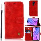 For Xiaomi Redmi 9 Copper Buckle Retro Crazy Horse Texture Horizontal Flip Leather Case with Holder & Card Slots & Wallet(Red) - 1