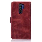 For Xiaomi Redmi 9 Copper Buckle Retro Crazy Horse Texture Horizontal Flip Leather Case with Holder & Card Slots & Wallet(Wine Red) - 3