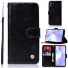 For Xiaomi Redmi 9A Copper Buckle Retro Crazy Horse Texture Horizontal Flip Leather Case with Holder & Card Slots & Wallet(Black) - 1