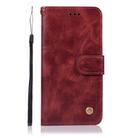 For Xiaomi Redmi 9A Copper Buckle Retro Crazy Horse Texture Horizontal Flip Leather Case with Holder & Card Slots & Wallet(Wine Red) - 2