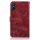 For Xiaomi Redmi 9A Copper Buckle Retro Crazy Horse Texture Horizontal Flip Leather Case with Holder & Card Slots & Wallet(Wine Red) - 3