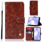 For Xiaomi Redmi 9A Copper Buckle Retro Crazy Horse Texture Horizontal Flip Leather Case with Holder & Card Slots & Wallet(Brown) - 1