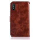 For Xiaomi Redmi 9A Copper Buckle Retro Crazy Horse Texture Horizontal Flip Leather Case with Holder & Card Slots & Wallet(Brown) - 3