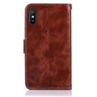 For Xiaomi Redmi 9A Copper Buckle Retro Crazy Horse Texture Horizontal Flip Leather Case with Holder & Card Slots & Wallet(Brown) - 2