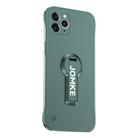 For iPhone 11 Pro Max Baking Varnish 360 Rotate Holder No Frame PC Phone Case(Green) - 1