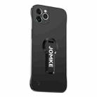 For iPhone 11 Pro Max Baking Varnish 360 Rotate Holder No Frame PC Phone Case(Black) - 1